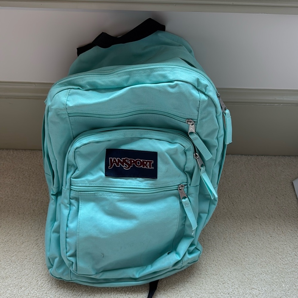 Jansport light blue large backpack